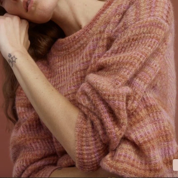 Alpaca Crew Neck Sweater Wool Blend Tonal Hipster Boho Bohemian Hippie Sweater - Picture 9 of 11